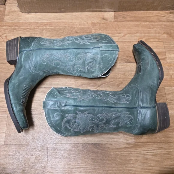 Ariat Western Cowboy Boots Womens Size 7.5 Green Teal - Picture 2 of 8